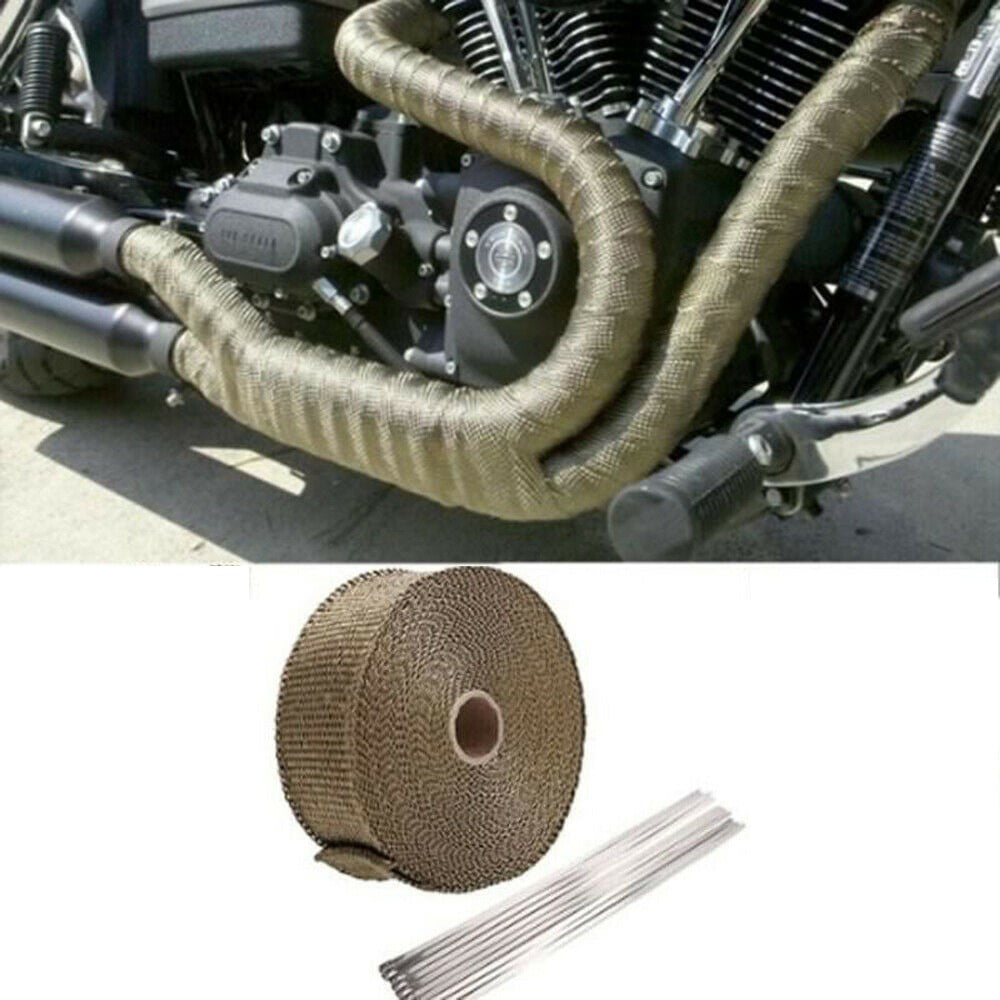 Manifold Downpipe  High Temp BLACK Exhaust Heat Wrap with Ties Tape