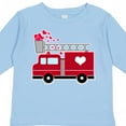 thumbnail image 4 of Inktastic Valentine's Day Red Firetruck with Pink Hearts Boys or Girls Long Sleeve Toddler T-Shirt, 4 of 5