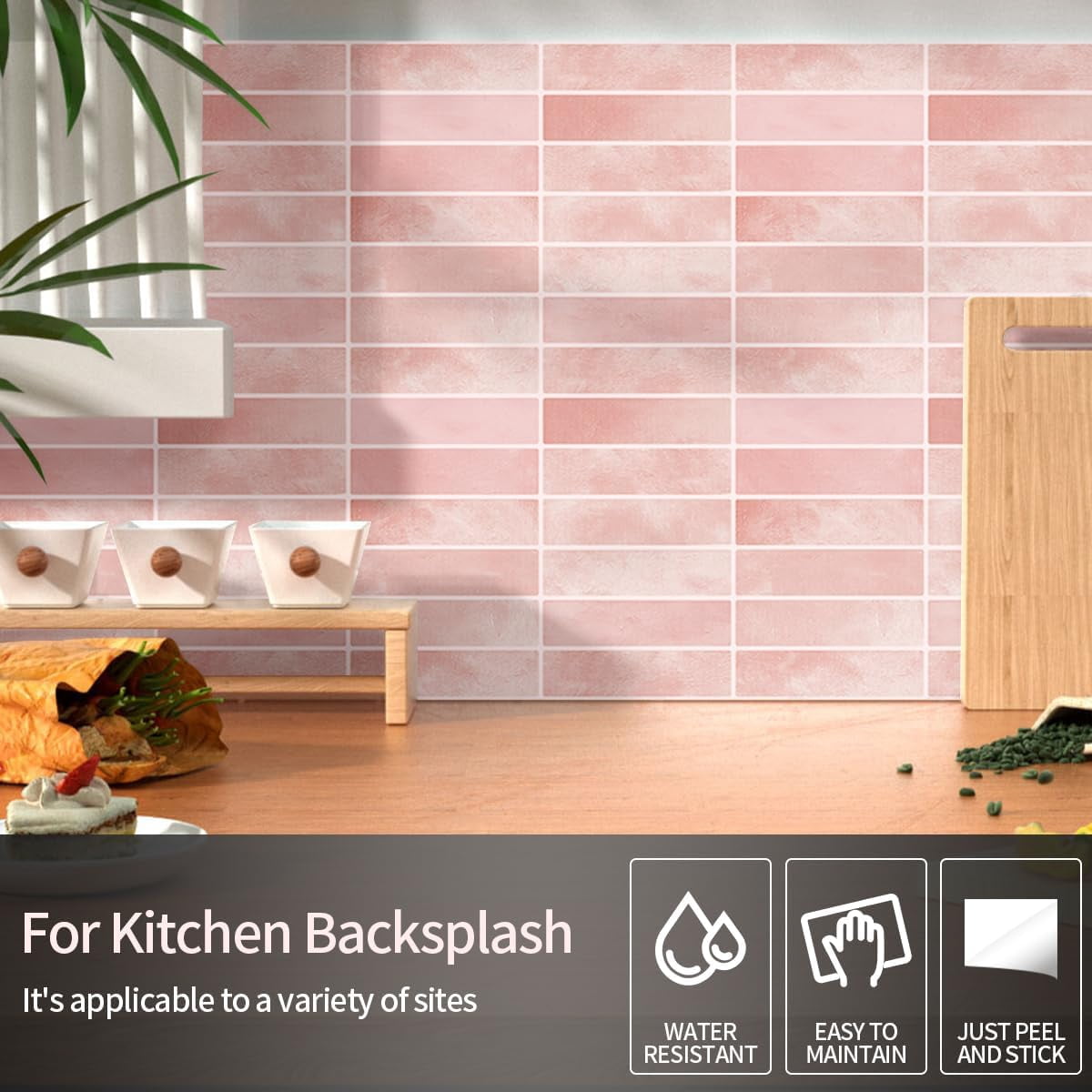 Peel and Stick Backsplash Wall Tiles,Self-Adhesive,Oil Proof,Waterproof, Removable Wall Panels for Kitchen & Bathroom,Modern Design, Easy Install (11.4x9 inch,20 Pack)