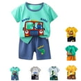 thumbnail image 3 of Hienoo Boys Summer Casual Outfits Short Sleeve Graphic T Shirt and Shorts Set, 3 of 3
