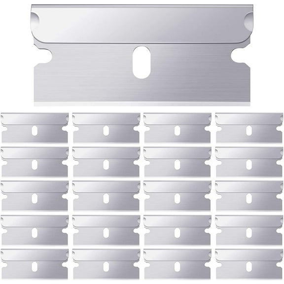 20Pcs Single Edge Razor Blades Industrial Straight Edge Replacements for Box Cutter, Glass & Paint Scraper