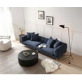 thumbnail image 6 of Kevinplus Black Coffee Table with Gold Rim Bottom End Table Round Wood Side Table for Living Room Bedroom, 6 of 15