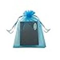 thumbnail image 3 of SUNGULF 100pcs Organza Pouch Bag Drawstring 5x7 13x18cm Strong Gift Candy Bag (Turquoise), 3 of 4