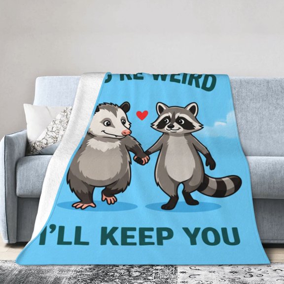 Best Friend Birthday Gifts for Women Friendship, Friendship Gifts for Best Friend Women, Cozy Best Friends Throw Blanket, Cute Raccoon and Opossum Blanket 50x40