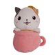 thumbnail image 1 of muñeco de peluche de gatito en taza, 1 of 3