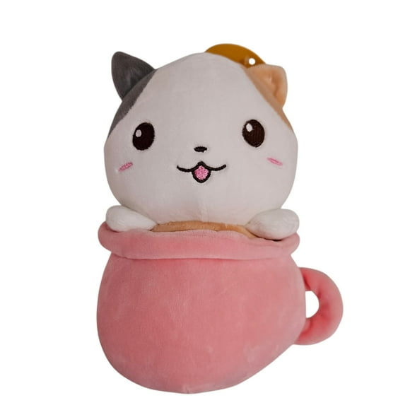 muñeco de peluche de gatito en taza