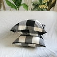 thumbnail image 3 of 2-Pack Outdoor Throw Pillow Cover 18x18 Inch, Black White Plaid Decorative Home Decor Outdoor Patio Pillowcases Porch Cushion for Couch, Sofa, 3 of 3