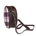 thumbnail image 4 of Leather Shoulder Round Bag 7.1×2.36in Fashion Casual Crossbody Bag Shoulder Bag For Work Travel Business Shopping Date Lavenderblush Buffalo Plaid Check Tartan Scotland_3, 4 of 5