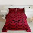 thumbnail image 2 of Manfei Spooky Bats Bedding Comforter Set,Happy Halloween Twin Comforter Sets,Baroque Flower Floral Bedding Set For Boys Kids,Red Black Bedroom Decor Reversible,2 Pieces, 2 of 8