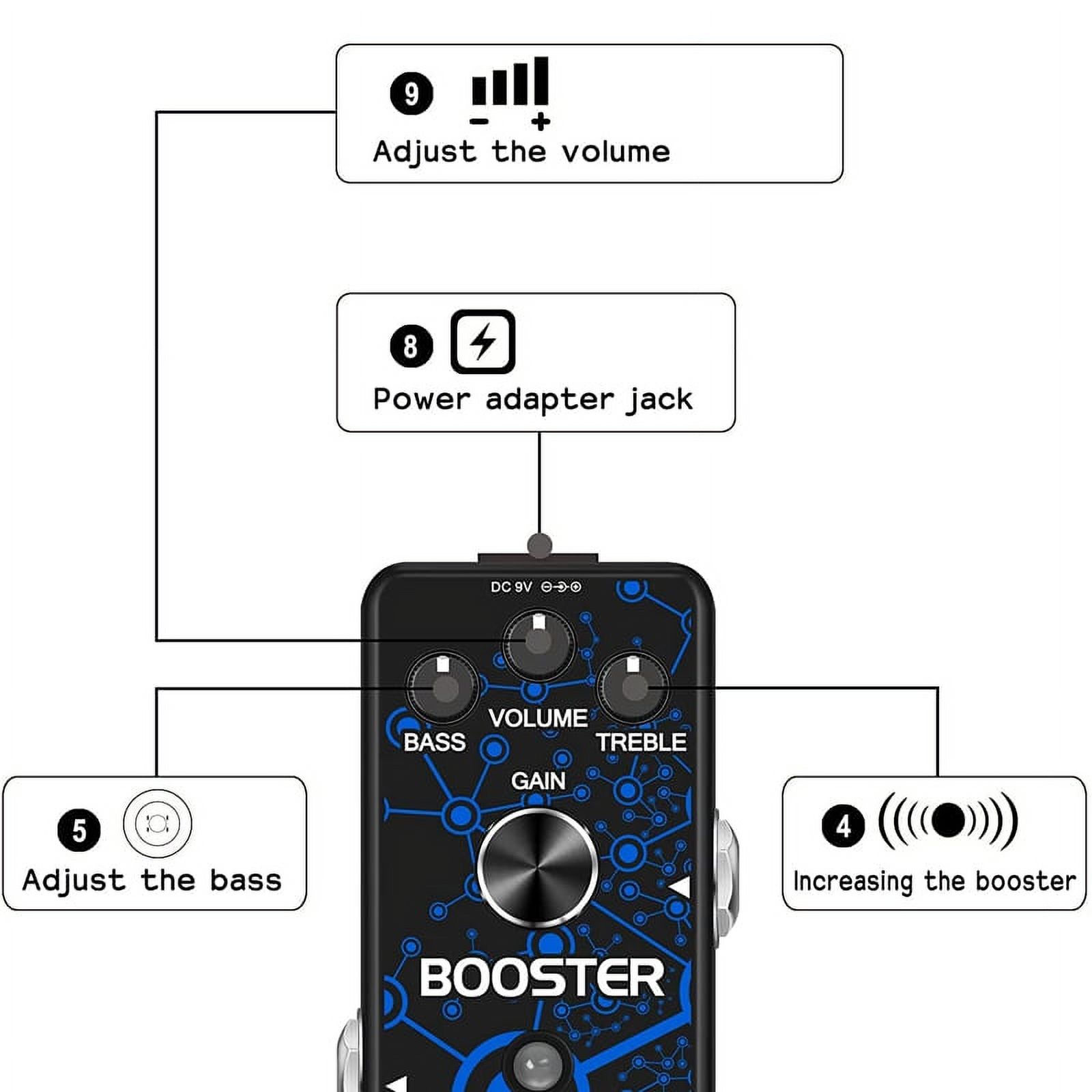 Guitar Booster Effect Pedal Analog Boost Effects Pedals for Electric Guitar Mini Boost Pedals True Bypass
