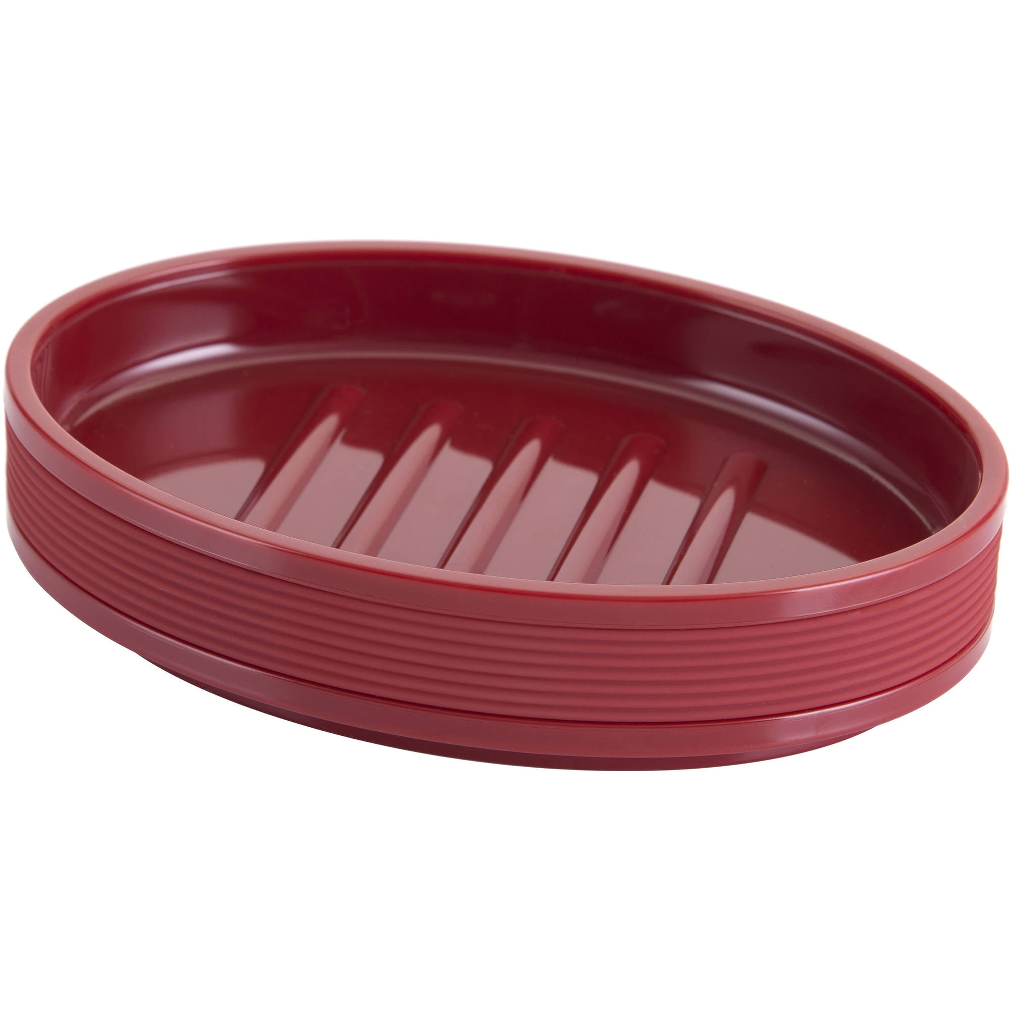 Mainstays Soft Touch Plastic Red Soap Dish, 1 Each