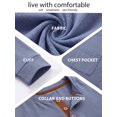 thumbnail image 2 of JWD Mens Long Sleeve Henley Shirt Casual Button Neck T Shirt Soft Lightweight Crew Neck Tee with Chest Pocket Navy Blue XL, 2 of 6