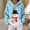 thumbnail image 2 of Hoodies for Women Oversized Winter Plush Cute Sweatshirts Pullover Trendy Fall Winter Clothes with Christmas Print for Comfortable Seasonal Wear,Blue,L, 2 of 6