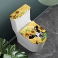 thumbnail image 2 of SEANATIVE Sunflower Cow Toilet Lid Cover Set 2-PCS Wear-Resistant Toilet Seat and Tank Lid Cover Washable Stretchable Toilet Cover Replacement Bathroom Decoration, 2 of 6