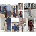 thumbnail image 5 of PRETTYGARDEN Womens 2 Piece Outfits Summer Ribbed Knit Button Short Sleeve Tops Casual Wide Leg Pants Lounge Sets, 5 of 8
