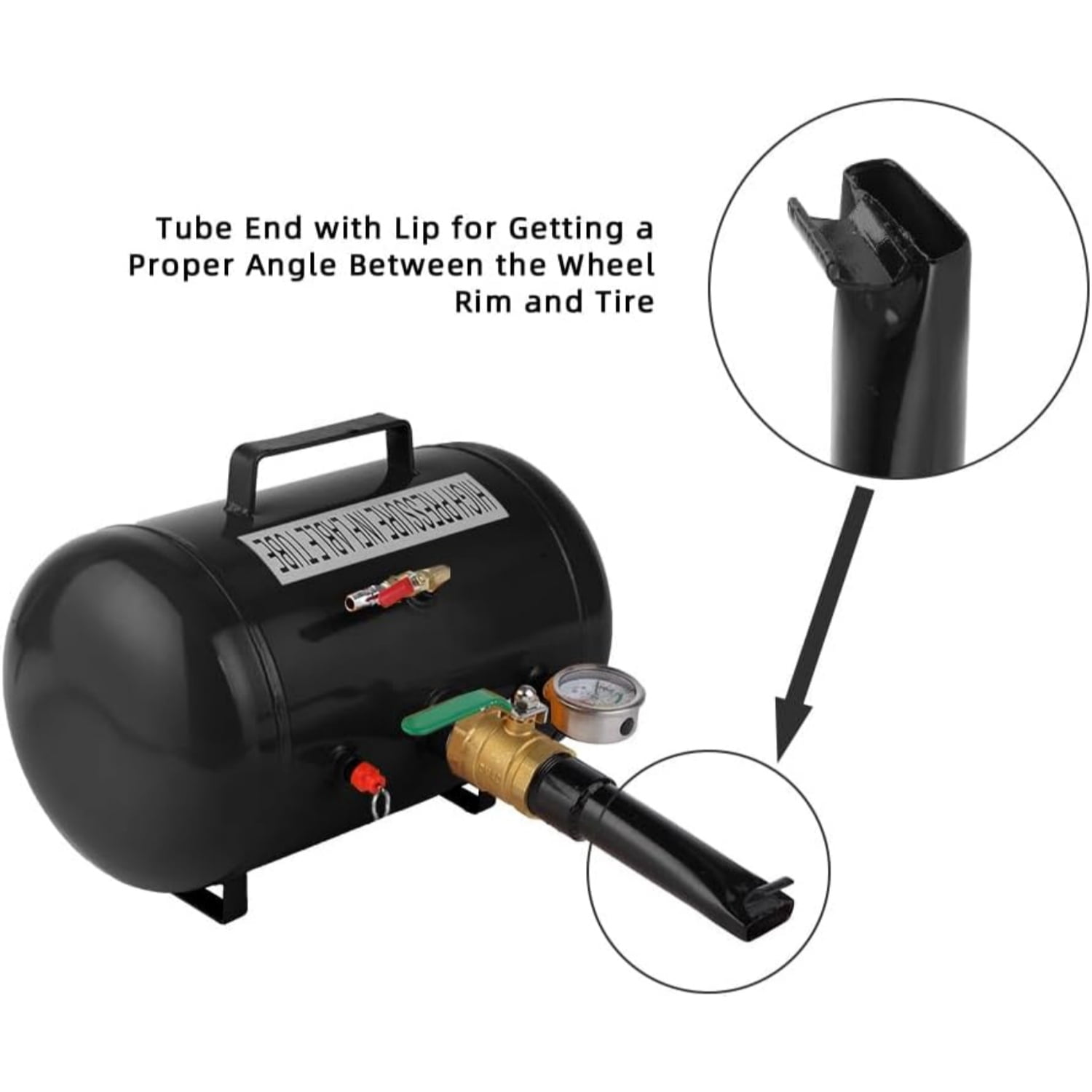 Ktaxon 5 Gallon Air Tire Bead Blaster Seater, Wheel Seating Tool Inflator Tank for Truck ATV, 85-116PSI Operating Pressure, Black
