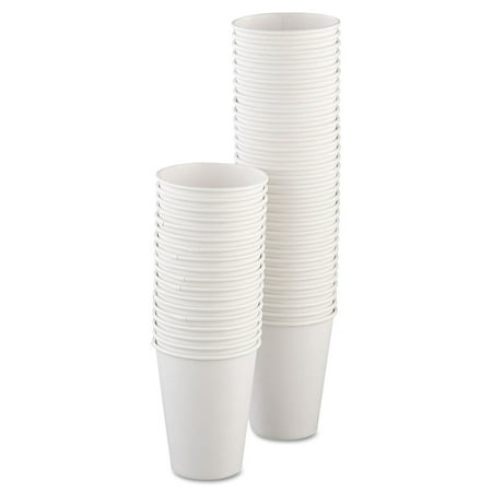 SOLO 412WN-2050 12oz Single-Sided Poly Paper Hot Cups - White (50/Bag, 20 Bags/Carton)