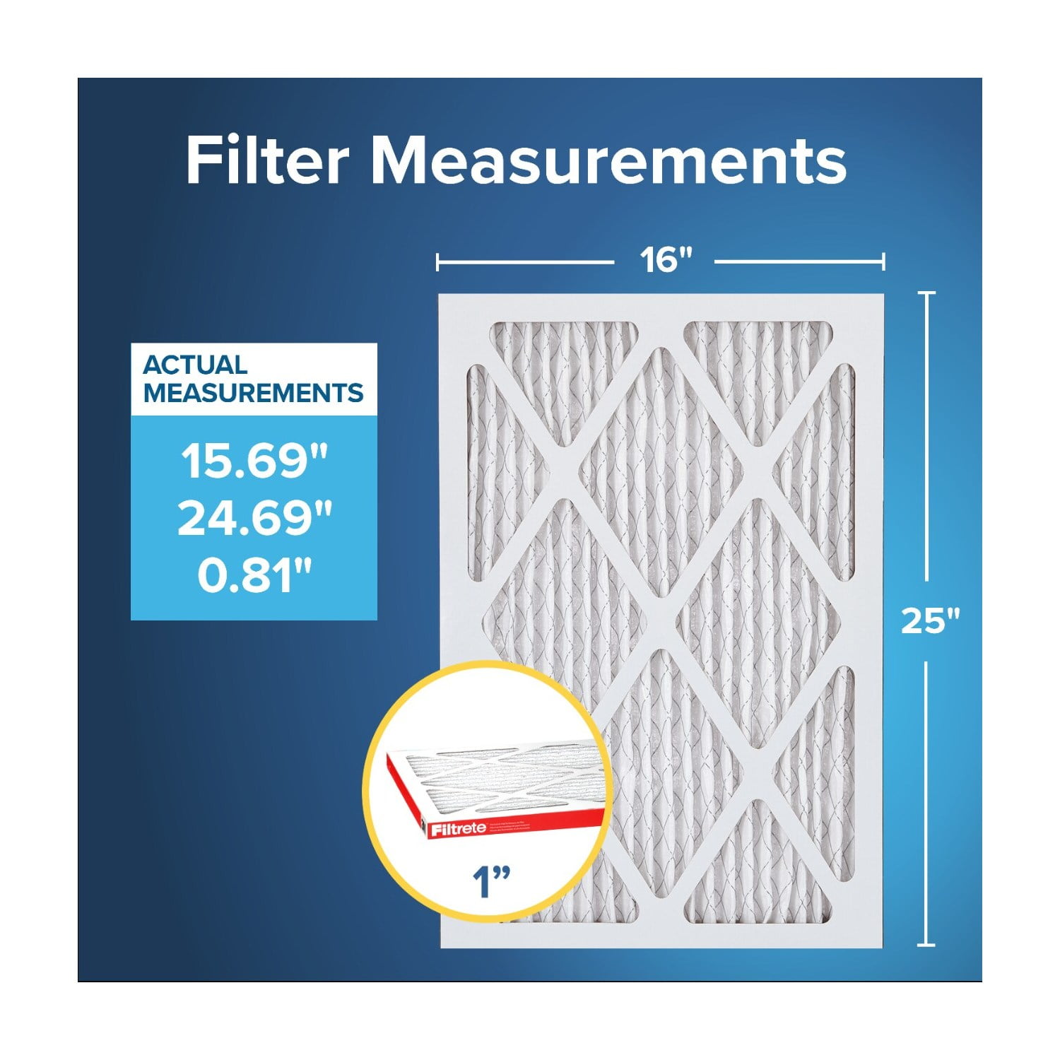 Filtrete 16x25x1 HVAC Furnace Air Filter, MPR 1000 MERV 11, Allergen Defense, 2 Filters