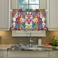 thumbnail image 2 of Yayeee Kitchen Curtains Tier Pair Light Filtering 27"x24" Rod Pocket Short Cafe Window Panel, Whimsical Floral, 2 of 7
