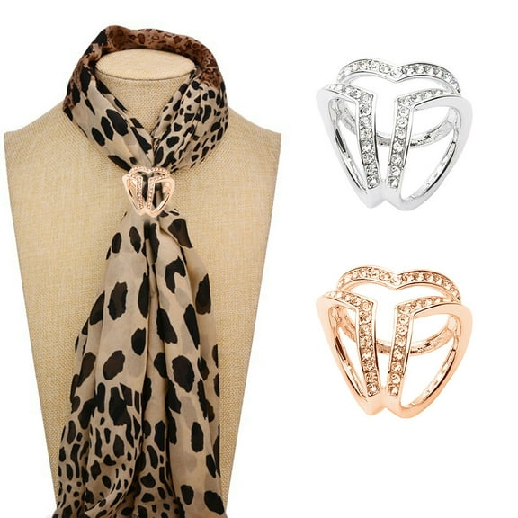 SmartBy Fashion Women Tri-circle Scarf Buckle Brooch Ring Shawl Clip Jewelry Accessories