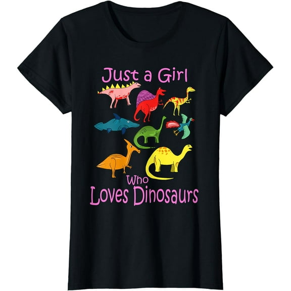 Just A Girl Who Loves Dinosaurs Shirt - Kids Dinosaur Tshirt T-Shirt