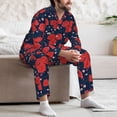 thumbnail image 7 of Honeii Rose Flower Pattern Mens Pajamas Set,2pcs Men's Lounge Long Sleeve Sleep Shirt and Pajama Bottoms Sleepwear Set,Mens Pjs Sets-XX-Large, 7 of 7