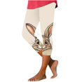 thumbnail image 1 of Pantalones de Ajuste Seco Mujeres Pascua Impresa Leggings Recortados, Estirable Transpirable Casual Y Yoga, 1 of 7