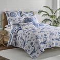 thumbnail image 3 of Levtex Home - Batik Ocean Quilt Set - King/Cal King Quilt (106x92in) and 2 King Shams (20x36in) - Coastal Sealife - Indigo, White - Reversible - Cotton, 3 of 4