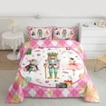thumbnail image 2 of Feelyou Merry Christmas Child 01, Cartoon Fairy Tale Twin Comforter Sets, Pink Plaid Buffalo Reversible Bedding Set, Lightweight Room Decor,2-Piece, 2 of 8