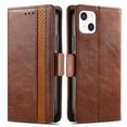 thumbnail image 3 of Case for iPhone 13 Cover Leather Wallet Folio Case Book Design Flip Magnetic Closure - Brown, 3 of 5