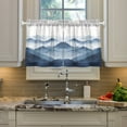 thumbnail image 2 of Yayeee Kitchen Curtains Tier Pair Light Filtering 27"x36" Rod Pocket Short Cafe Window Panel, Watercolor Mountains, 2 of 7
