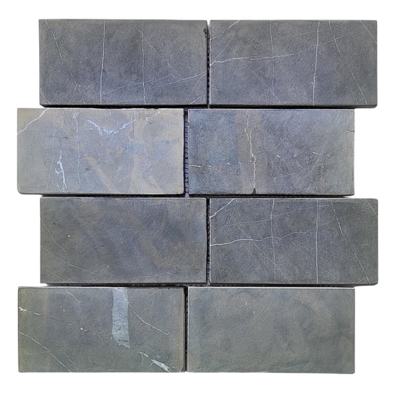 CNK Tile Dark Grey Subway 3x6 Marble Mosaic Tile
