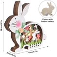 thumbnail image 2 of CHAO Adornos de madera del conejito de Pascua - blanco, estatua del conejito de madera, decoración del conejito de la lámpara, decoración de la mesa de Pascua, decoración de primavera, 2 of 5