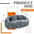 thumbnail image 4 of 59''W Chenille Loveseat Sofa Small Couch Oversized Bean Bag Chair, Modern Lounge Loveseat Sofa with 2 Pillows,Bean Bag Couch Floor Lazy Sofa for Living Room Bedroom Apartment (Gray), 4 of 8