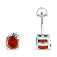 thumbnail image 2 of 4mm Solitaire Screw Back Stud Earring Round Simulated CZ Solid 925 Sterling Silver, 2 of 5