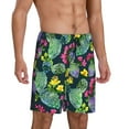 thumbnail image 2 of Bixox Men's Watercolor Cactuses printed lightweight casual shorts, soft sleep shorts with pockets., 2 of 7