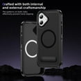 thumbnail image 4 of Allytechgroup iPhone 16 Plus Case Magnetic, [Military Grade Protection] Compatible with Magsafe Rugged Hybrid TPU PC Back Cover Bumper Phone Case Cover for Apple iPhone 16 Plus, Black, 4 of 7