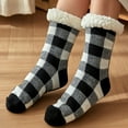 thumbnail image 4 of Mifelio Socks for Women, Women's Plaid Floor Socks Thicken Warm Sleeping Socks Slippers Fuzzy Socks Womens Socks Black, 4 of 4