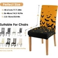 thumbnail image 6 of Halloween Bats Chair Covers for Dining Room Set of 4, Orange Stretch Dining Chair Cover 4 Pieces, Washable Kitchen Parsons Chair Slipcovers 4 Pack, Removable Seat Protector for Home and Party, 6 of 6