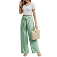 thumbnail image 7 of Anygrew Women Casual Wide Leg Pants High Waisted Business Work Casual Pants Loose Flowy Beach Palazzo Pants, 7 of 7