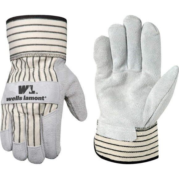 Guantes de trabajo Wells Lamont, de piel, con puños de seguridad, Suede Palm XL