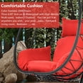 thumbnail image 5 of Egg Chair with Stand, Patio Wicker Hammock Chair Swing with Stand and UV Resistant Cushion, Egg Swing Chair for Outdoor Patio Porch Backyard Living Room, 300lbs Weight Capacity, 5 of 9