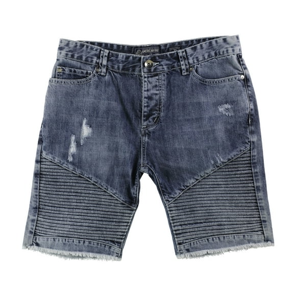 American Rag Mens Destroyed Casual Denim Shorts, Blue, 30