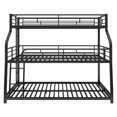 thumbnail image 5 of Twin XL/Full XL/Queen Size Triple Bunk Bed, 3 Bunk Beds/Metal triple Bunk Bed with Long, Short Ladder and Full-Length Guardrails, Triple Bunk Bed for Teens, Adults(Black), 5 of 10