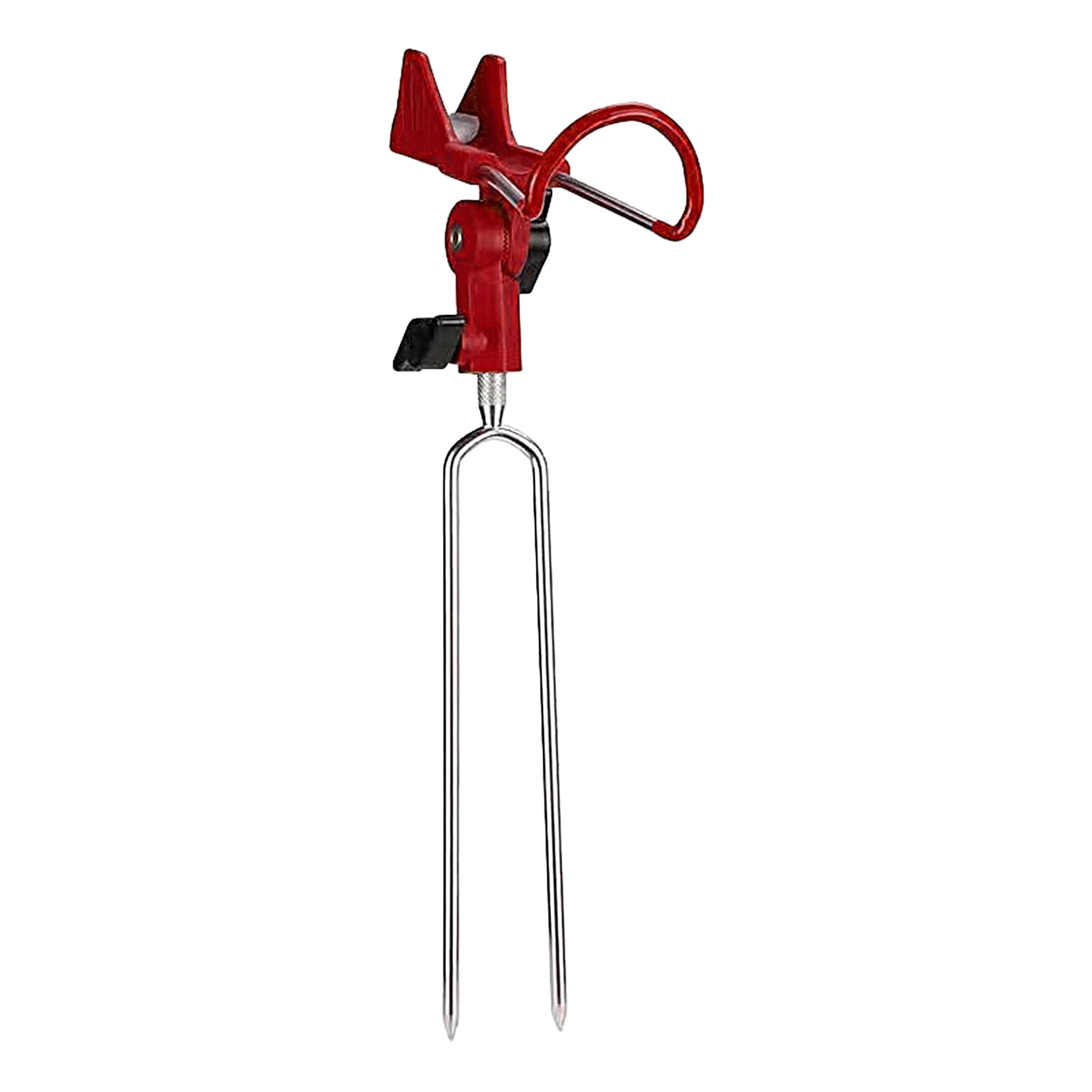 New Fishing Rod Stand Pole Holder Plug Insert Ground Portable Steel Tools  Tackle Support Telescopic Rack Adjustable Iron Tool Color: Red