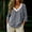 Gray, variant on 3/4 Sleeve Linen Blouse for Women Crochet Lace Collar V Neck Casual Loose Fit Summer Tunic Dressy Boho Top for Spring Summer