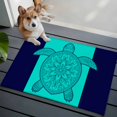 thumbnail image 3 of 2x3 Ft Entryway Area Rug, Turtle Mandalas Kitchen Rug Runner Washable Floor Mat, Boho Modern Abstract Blue Stripe Summer Non Slip Indoor Door Mat Throw Carpet for Bathroom Living Room Bedroom, 3 of 8