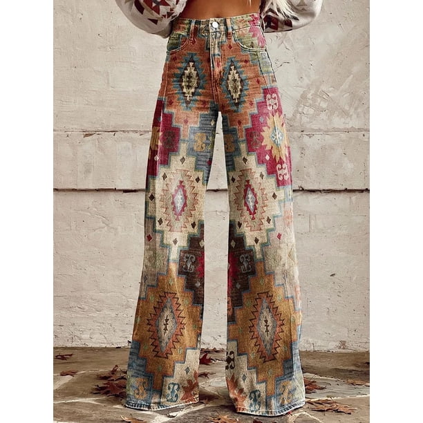 Pantalones vaqueros con estampado coreano Harajuku Kpop americano, pantalón de pierna ancha, holgado, básico de especias, High Street, talla grande