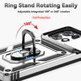 thumbnail image 4 of Kryonix for Motorola Moto G Power 2025 6.8” case,Military Grade Drop Impact,360 Metal Rotating Ring Kickstand Holder,Camera Lens Slide Protection Case,Armor Shockproof Case,TPU Bumper,Silver, 4 of 11