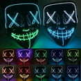 thumbnail image 3 of Gustave Halloween Scary Light Mask 4 Modes 2 Colors Cosplay Led Costume Mask EL Wire Light up for Festival Party Costume Christmas "Fluorescent Green+White", 3 of 10